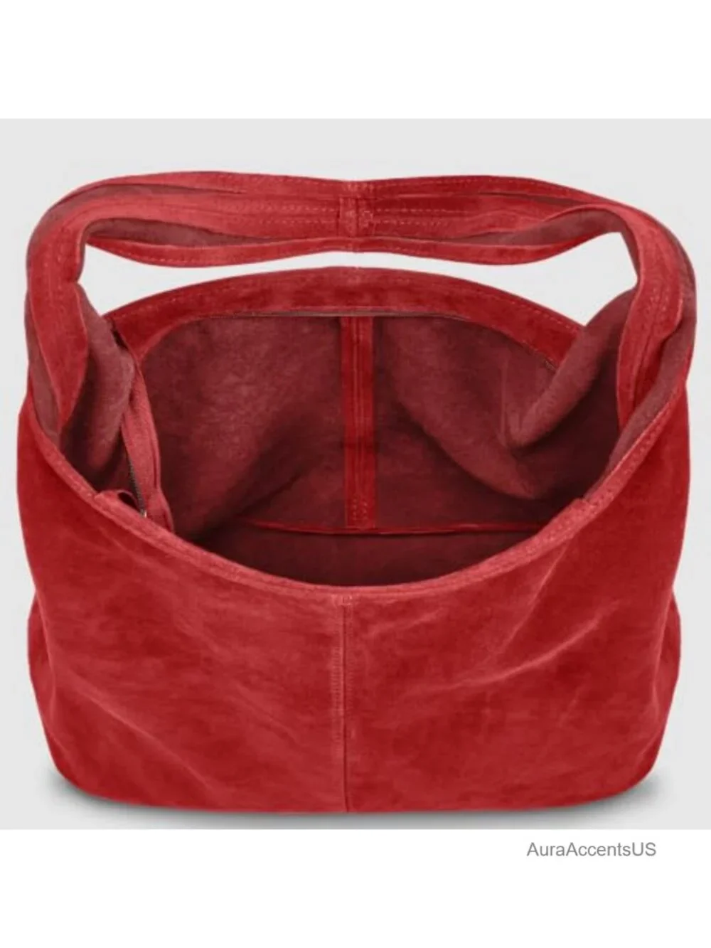 Italian Genuine Suede Hobo Bag Women Zipper Shoulder Strap Large Slouchy